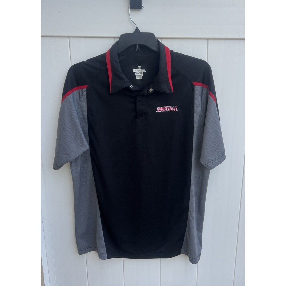 Louisville Cardinals NCAA Mens Size XL Short Sleeve Polo Holloway Dri Fit